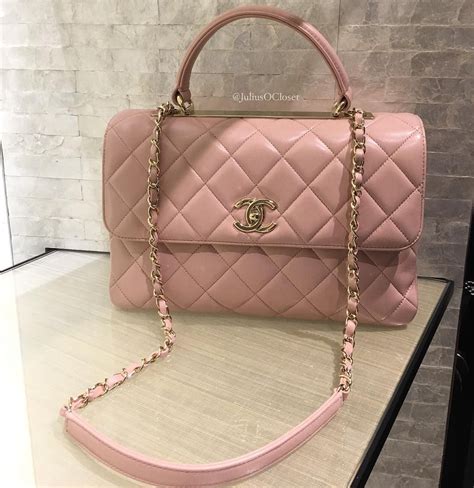 chanel pink top handle bag.